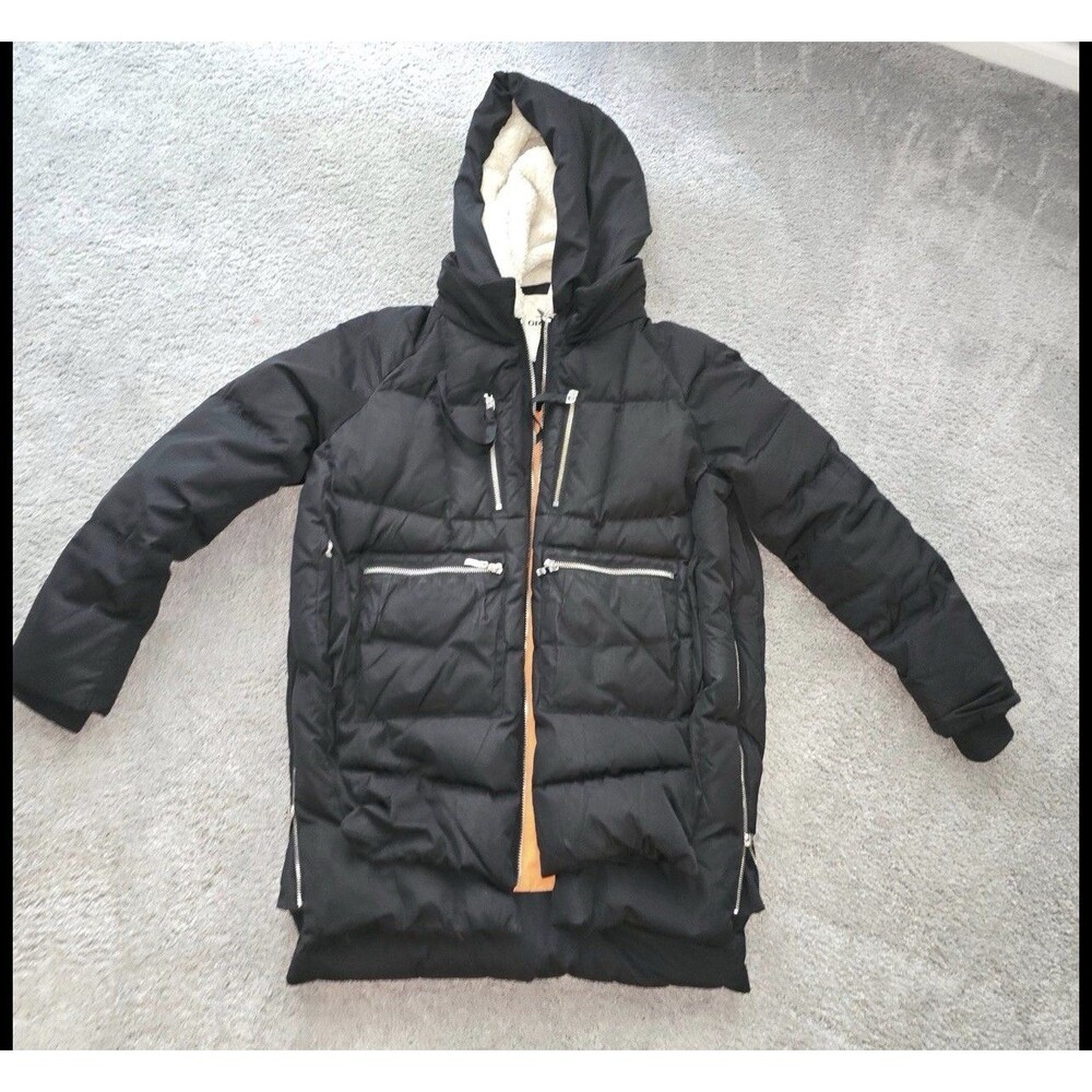 Orolay Women's Duck Down Jacket Black Puffer Style Parka Winter Cost Size M